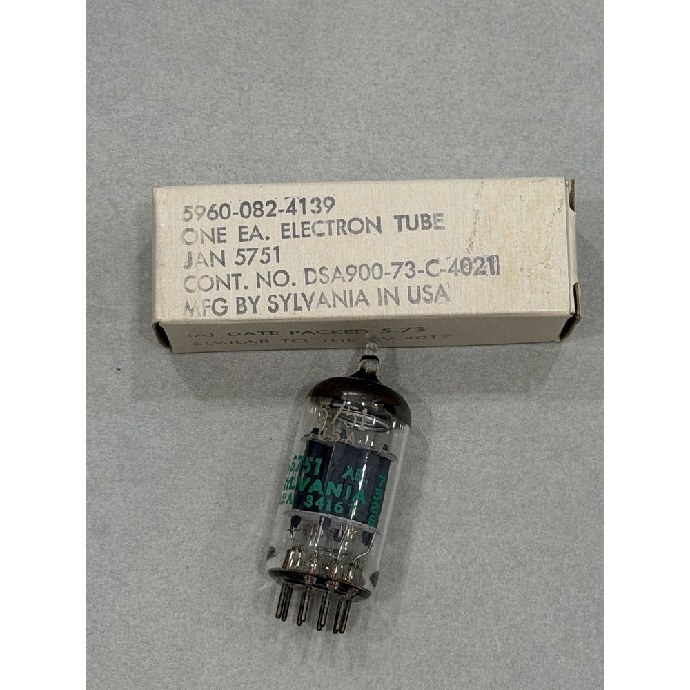 JAN 5751 Electron Vacuum Tube Sylvania Vintage 1973 NOS Original Box untested